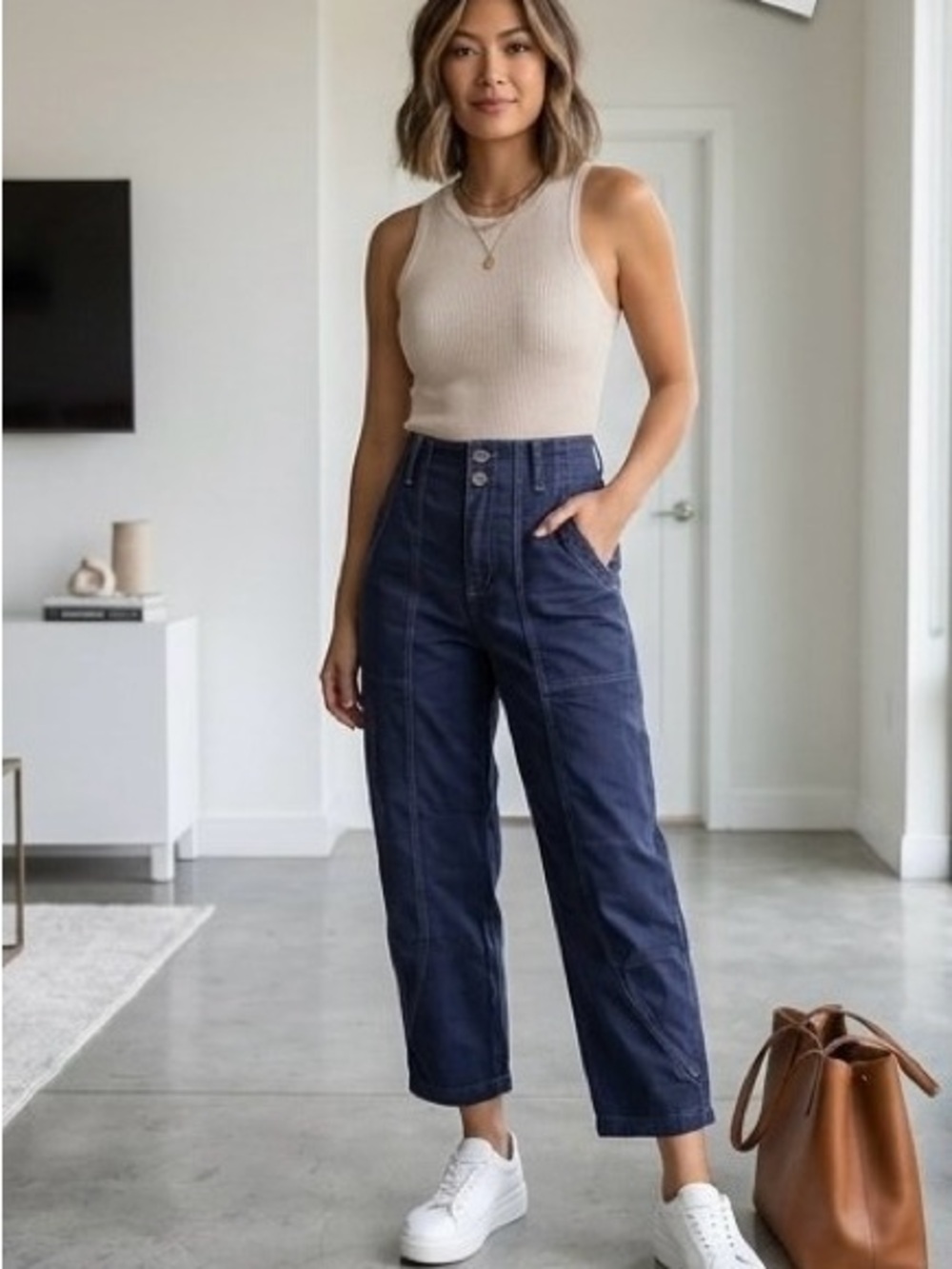 Free People We The Free Sawyer Carpenter Wide Leg Barrel Pants Blue Size 6